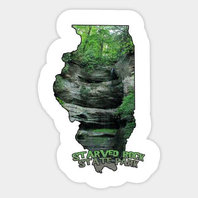 Illinois State Outline (Starved Rock State Park) Sticker by gorff